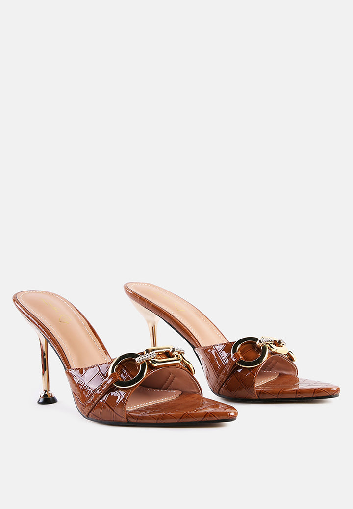 drippin hot croc patent faux leather sandals by ruw#color_tan