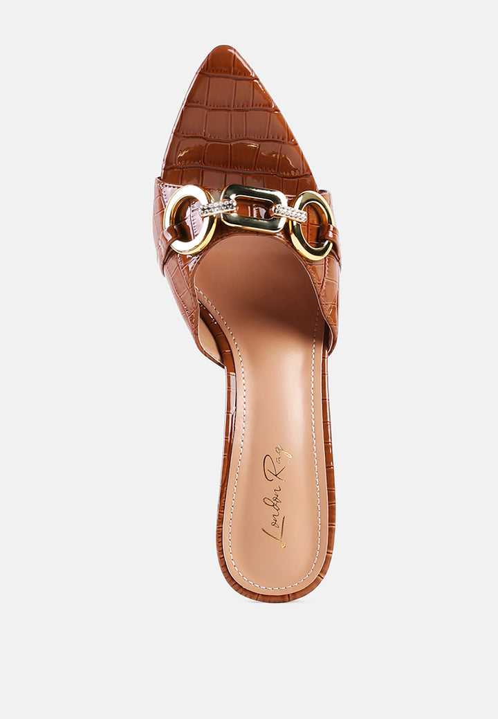 drippin hot croc patent faux leather sandals by ruw#color_tan