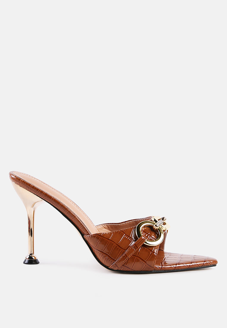 drippin hot croc patent faux leather sandals by ruw#color_tan