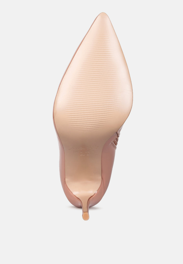 eclectic patent pu long stiletto boots by ruw#color_nude