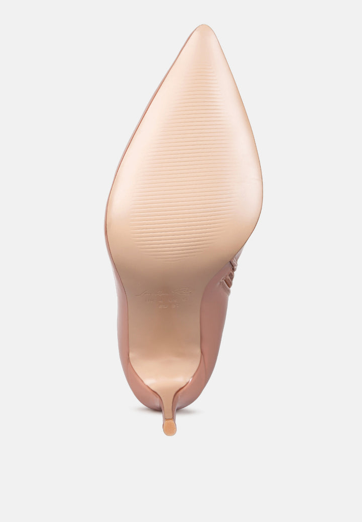 eclectic patent pu long stiletto boots by ruw#color_nude