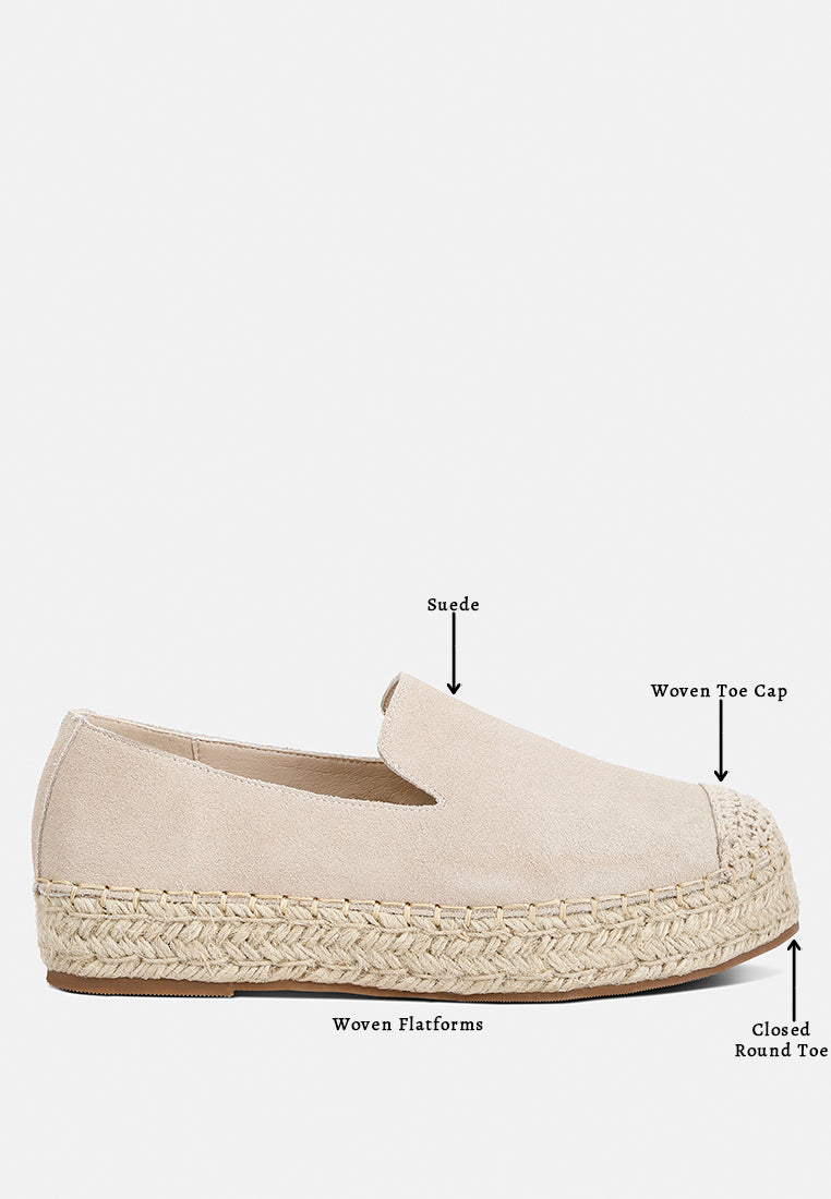 suede flatform heel espadrilles by ruw#color_beige