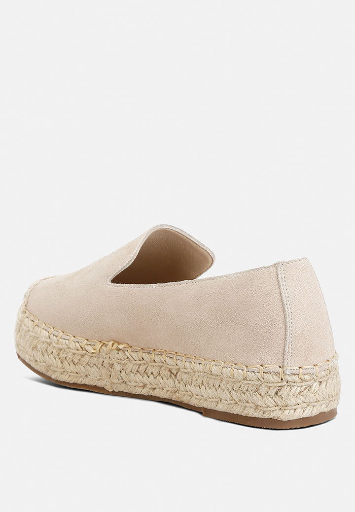 suede flatform heel espadrilles by ruw#color_beige