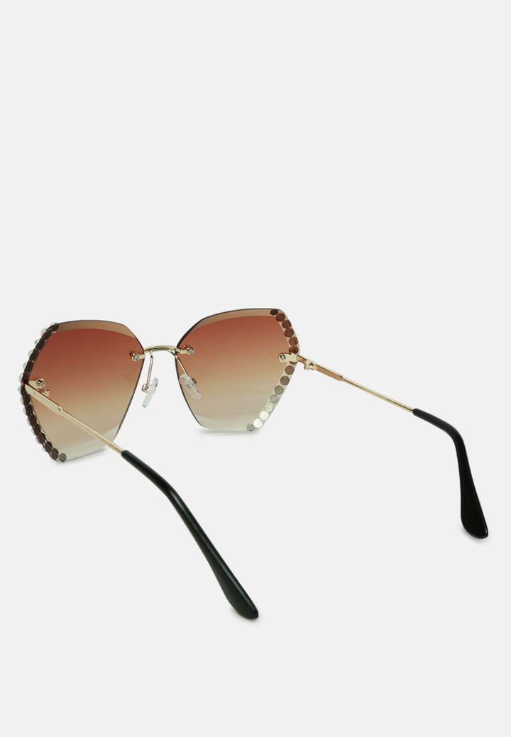 embellished butterfly sunglasses#color_brown