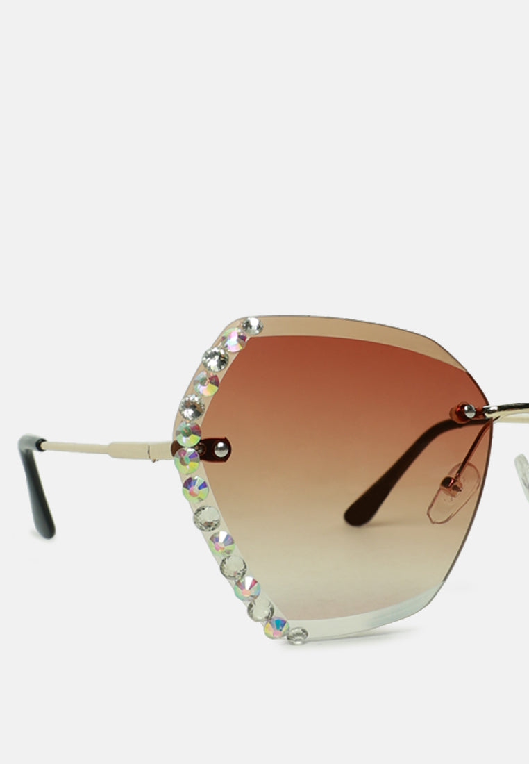 embellished butterfly sunglasses#color_brown