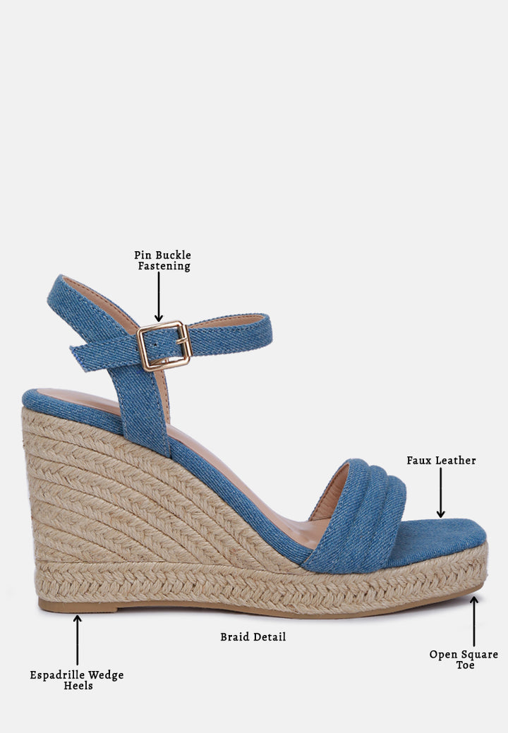 espadrilles high wedge sandals by ruw#color_denim