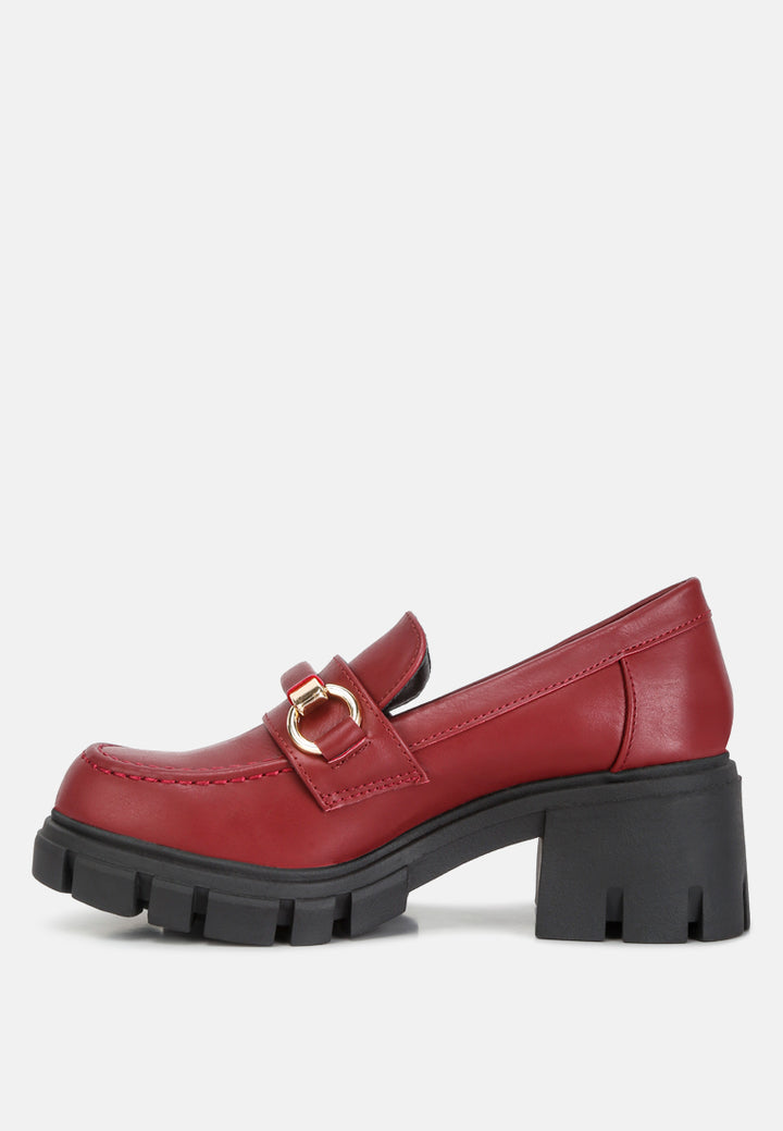 evangeline chunky platform loafers#color_burgundy