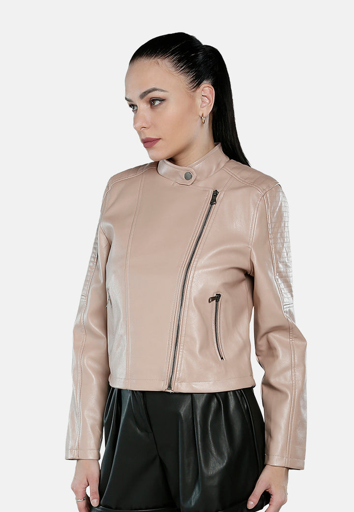 faux leather biker jacket#color_blush