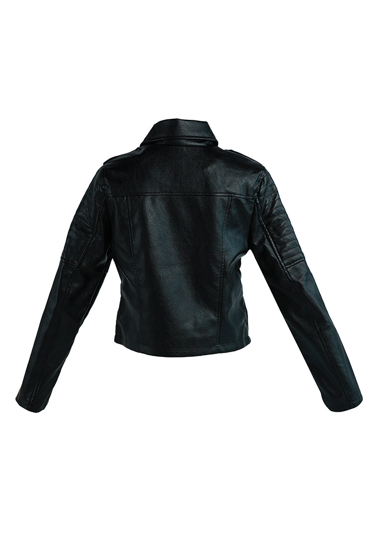 faux leather biker jacket#color_black