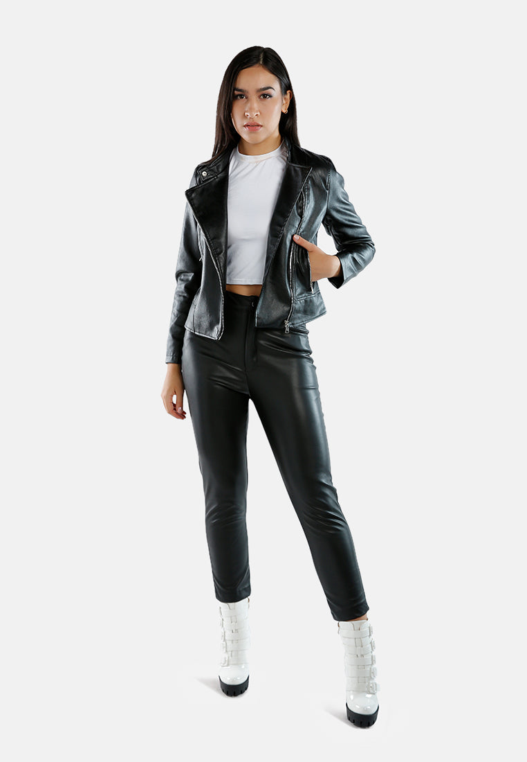 faux leather biker jacket#color_black