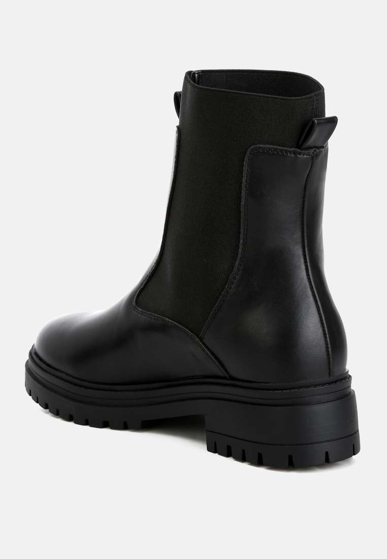 faux leather chunky chelsea boots by ruw#color_black