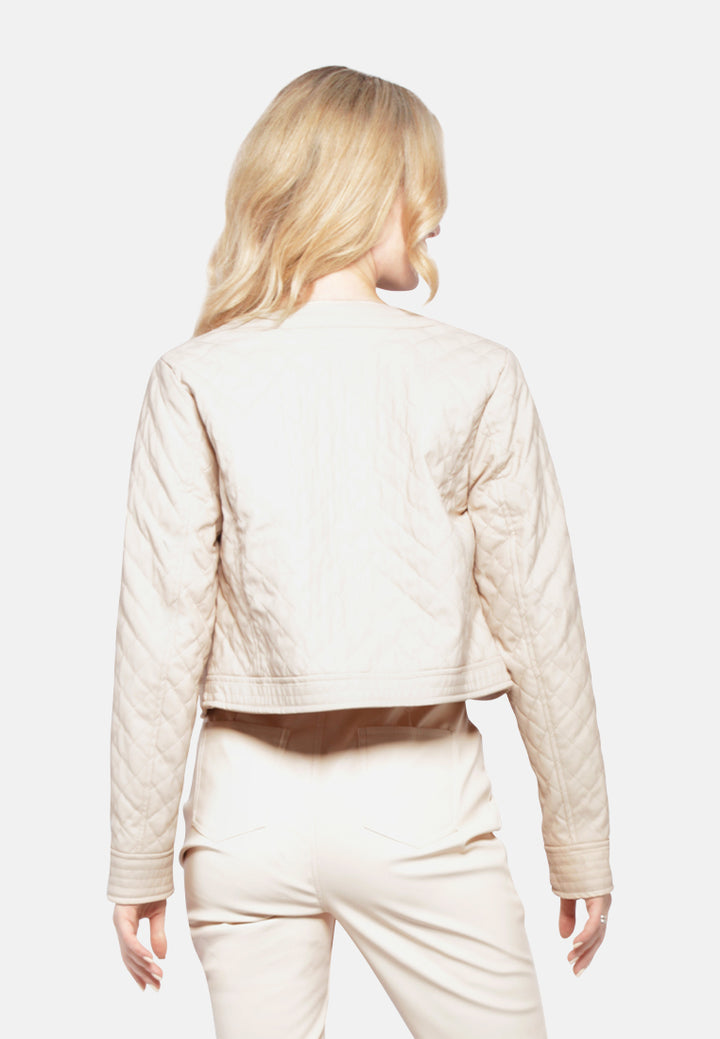 faux leather quilted jacket#color_beige