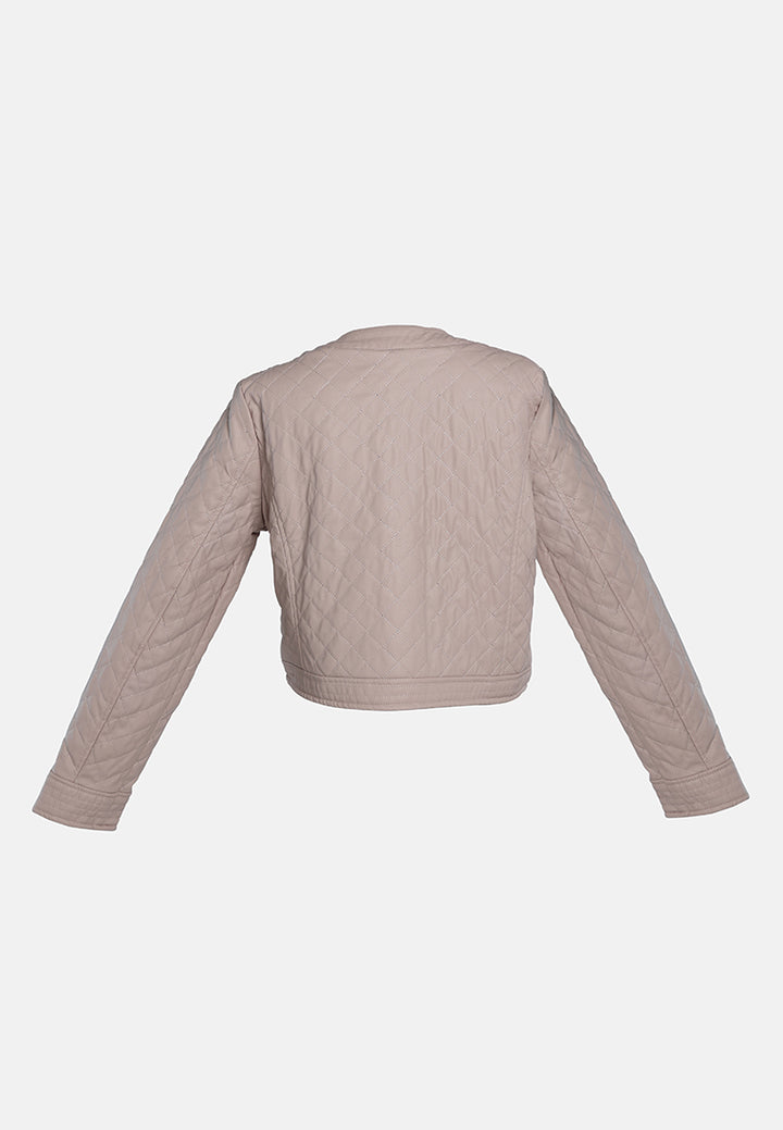 faux leather quilted jacket#color_blush