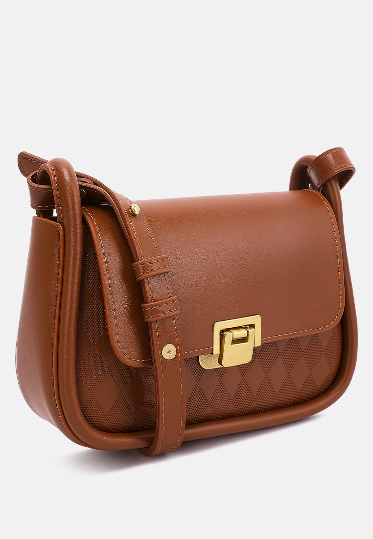 faux leather sling bag by ruw#color_brown