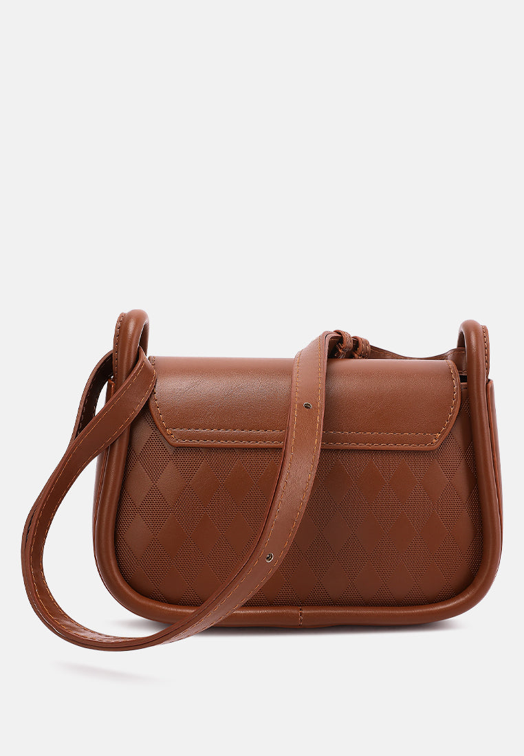 faux leather sling bag by ruw#color_brown