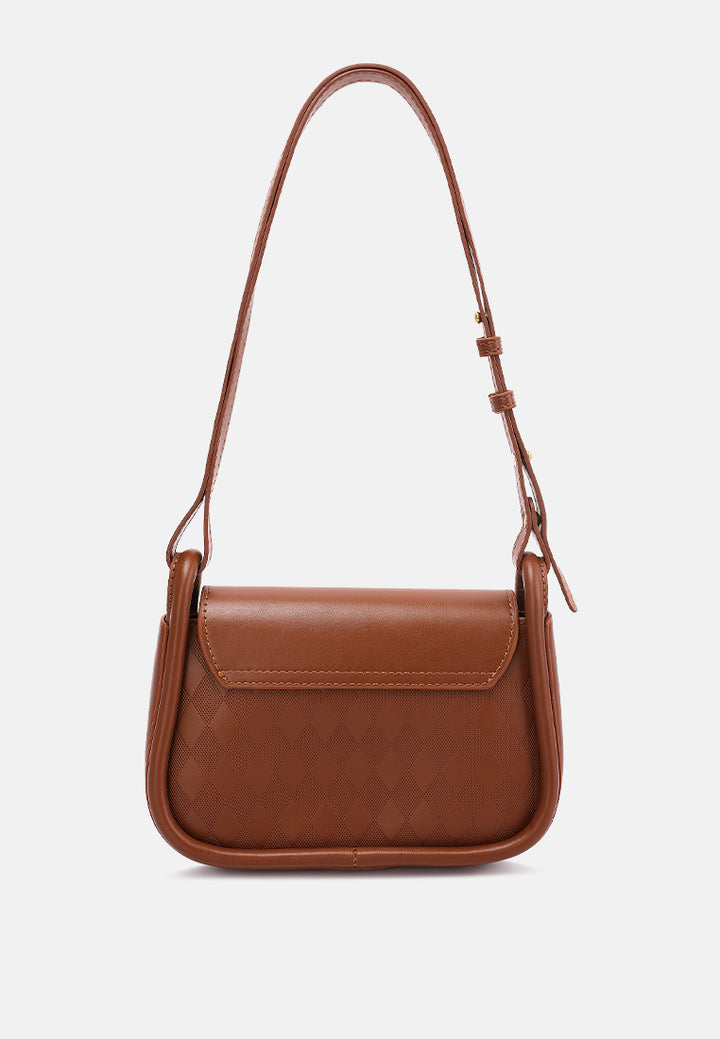 faux leather sling bag by ruw#color_brown