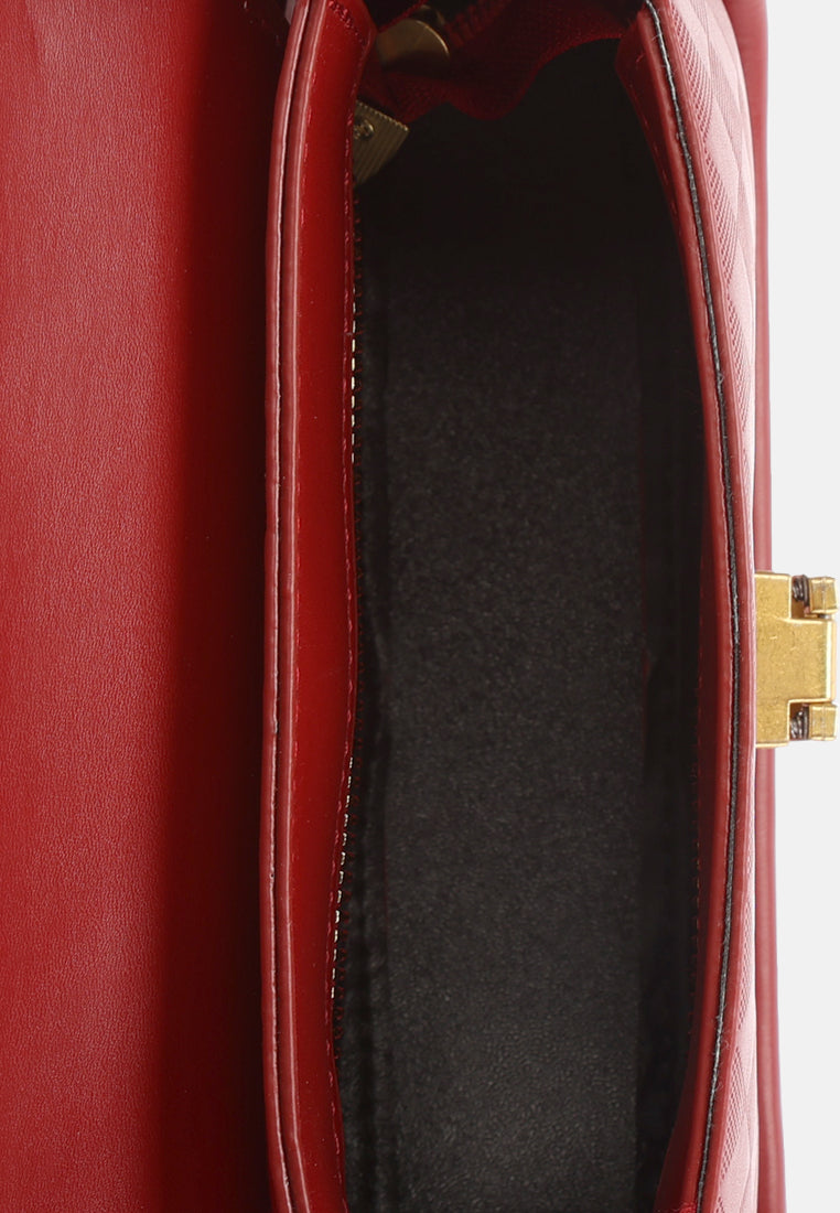 faux leather sling bag by ruw#color_red