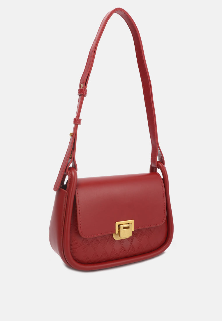 faux leather sling bag by ruw#color_red