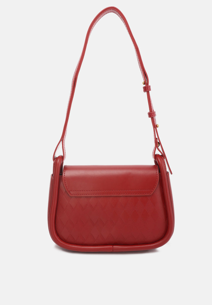 faux leather sling bag by ruw#color_red