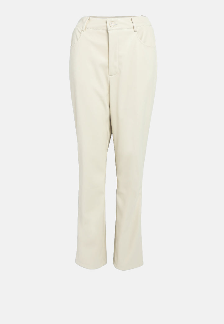 faux leather straight pants#color_cream
