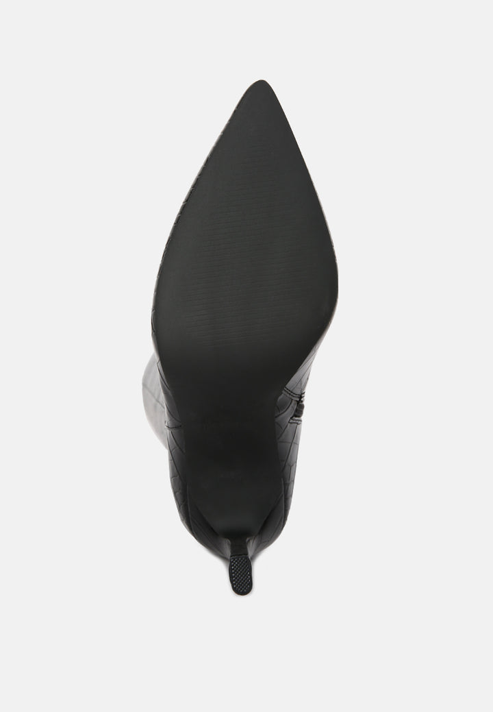 fewocious croc high heel calf boots by ruw#color_black