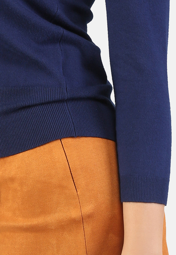 fine knit striped sweater#color_navy