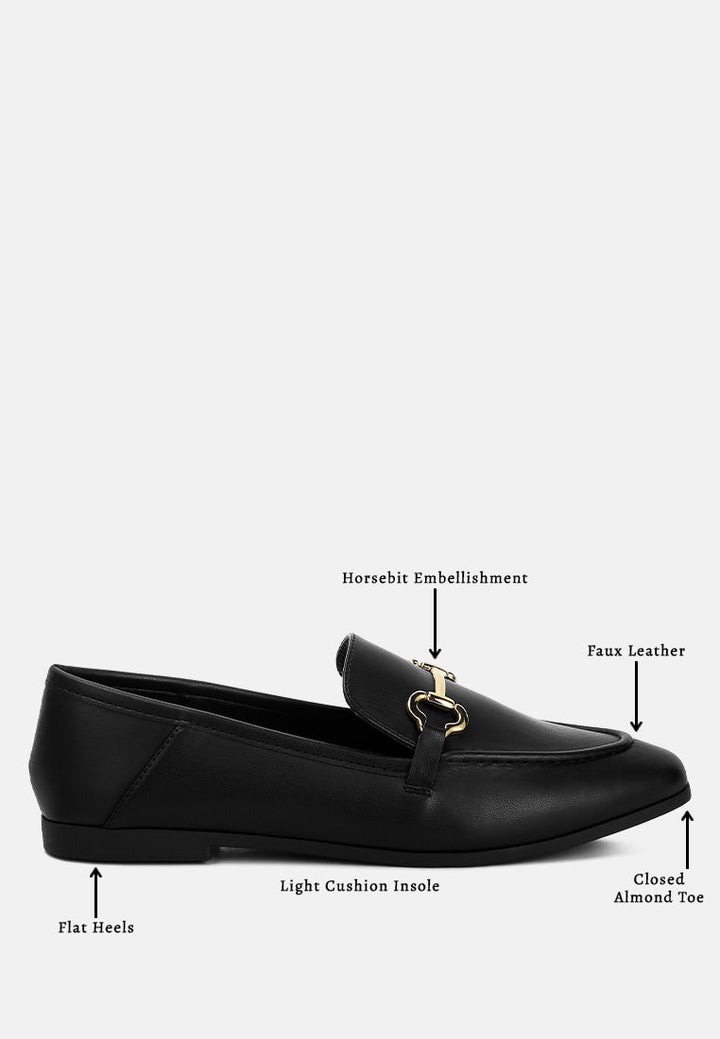 horsebit embellished loafers by ruw#color_black