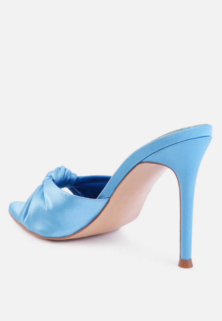 first crush satin knot high heeled sandals#color_blue
