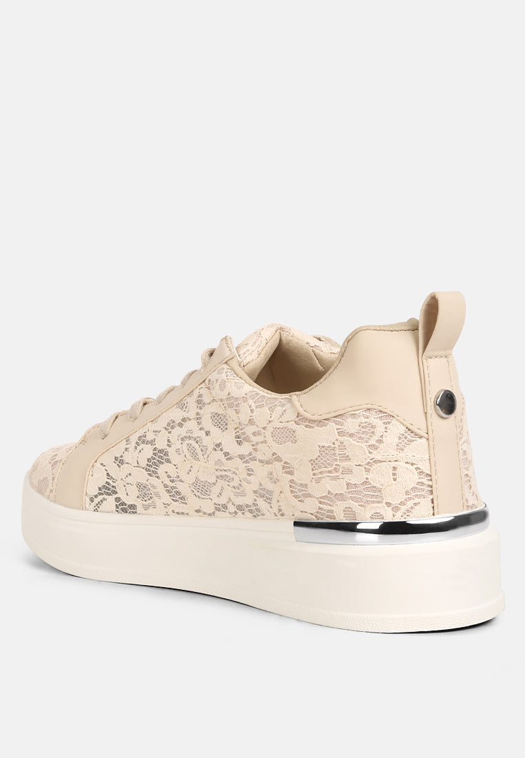 lace detail low platform sneakers by ruw#color_pink