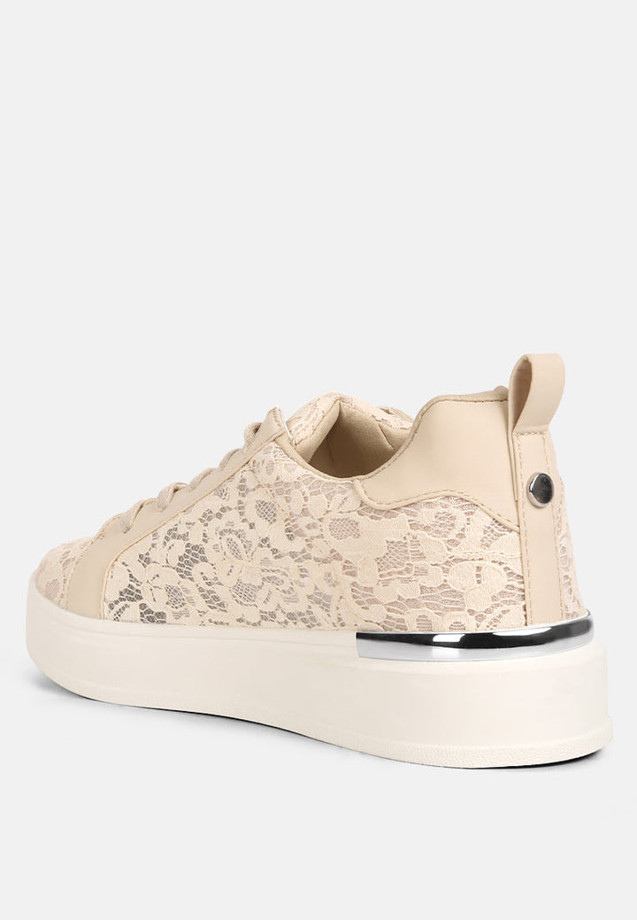 lace detail low platform sneakers by ruw#color_pink