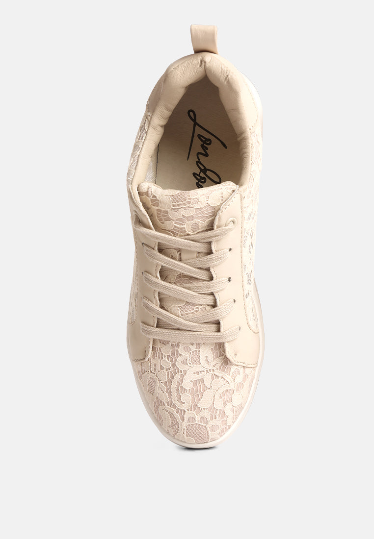 lace detail low platform sneakers by ruw#color_pink