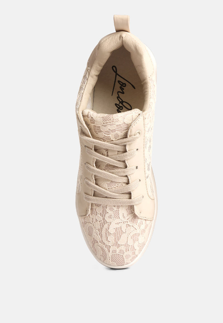 lace detail low platform sneakers by ruw#color_pink