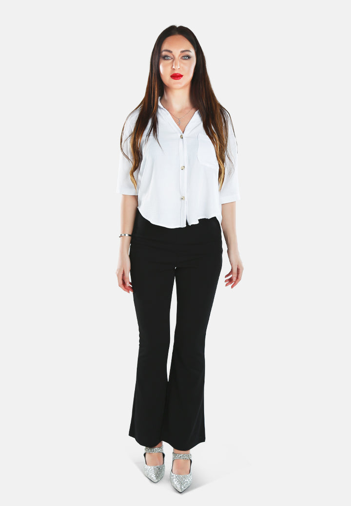 flared cut trousers by ruw#color_black