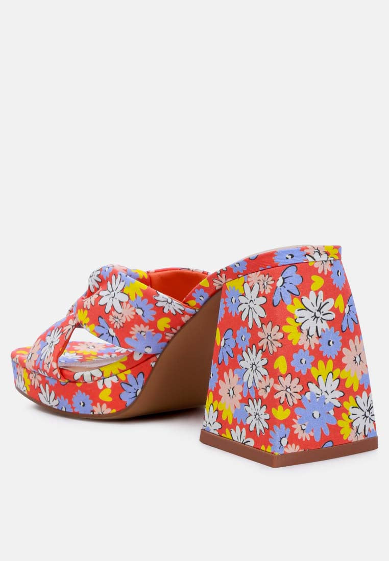 floral triangular block heel sandals by ruw#color_red