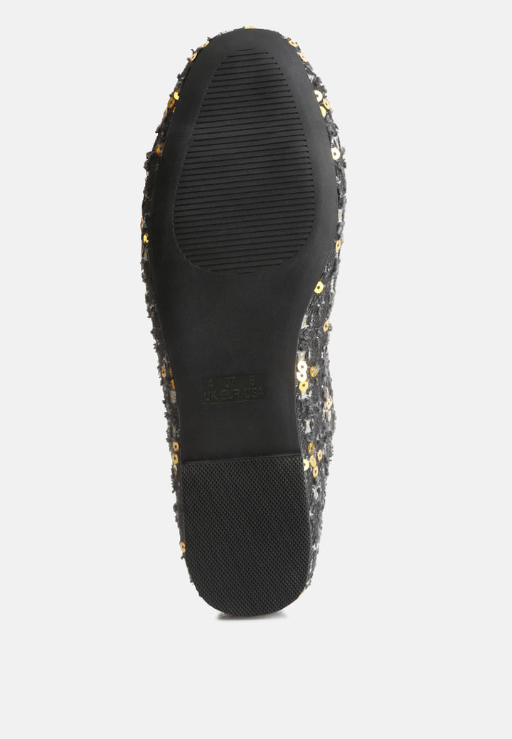 sequin flat bow ballerinas by ruw#color_denim-gold