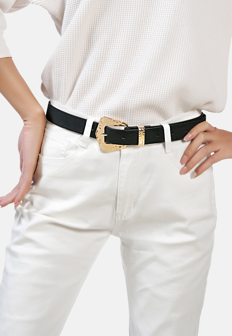 formal party metallic buckle belt#color_black