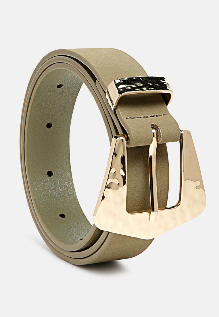 formal party metallic buckle belt#color_army-green