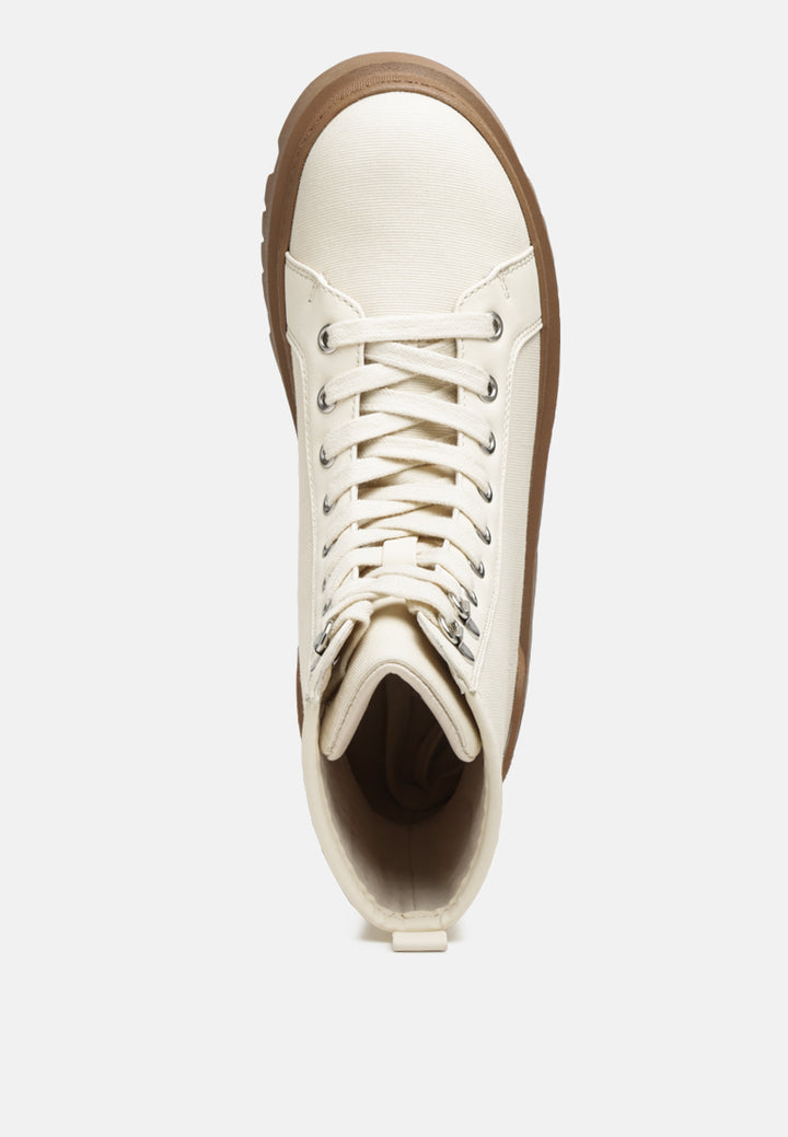 fornax lace -up  lug sole combat boots#color_beige