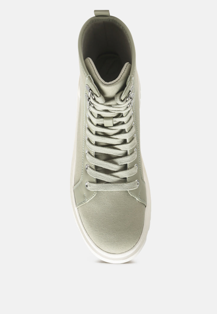 fornax lace -up  lug sole combat boots#color_green