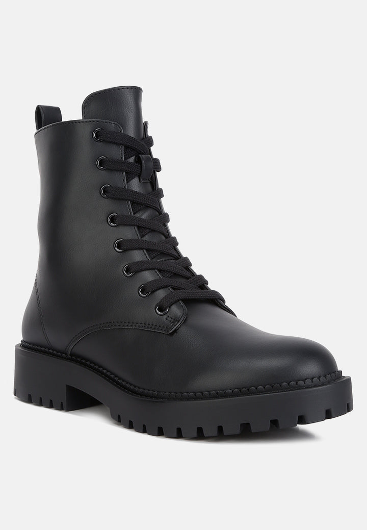forter faux leather lace up boots#color_black