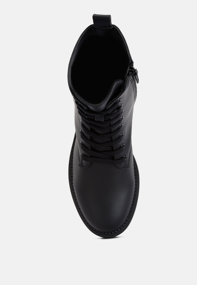 forter faux leather lace up boots#color_black