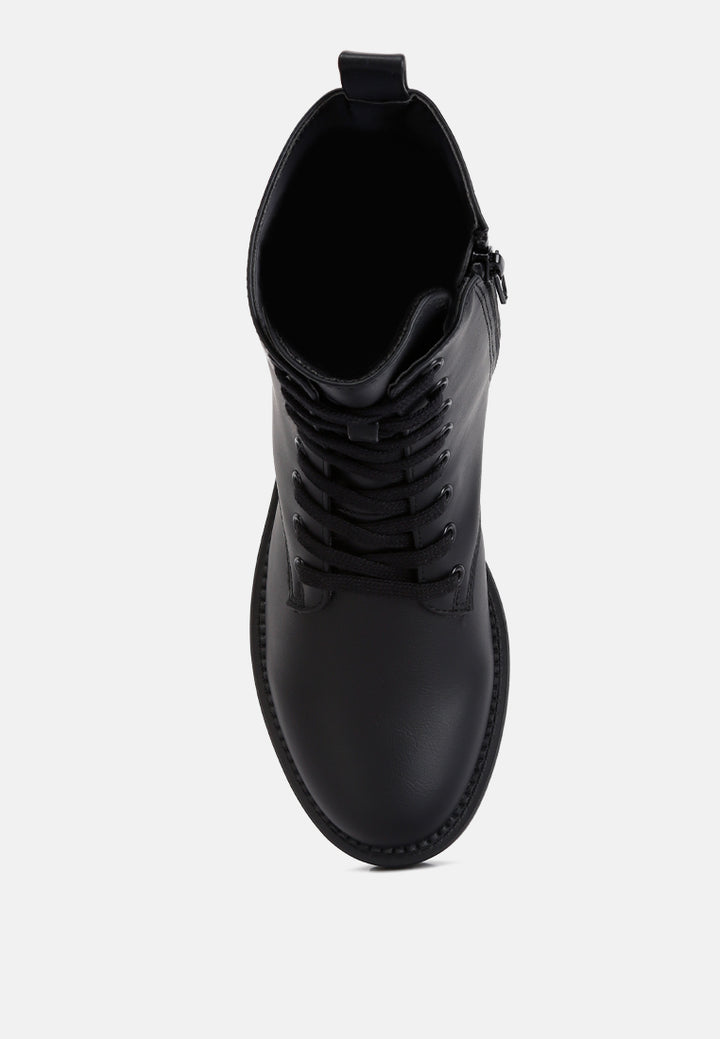 forter faux leather lace up boots#color_black