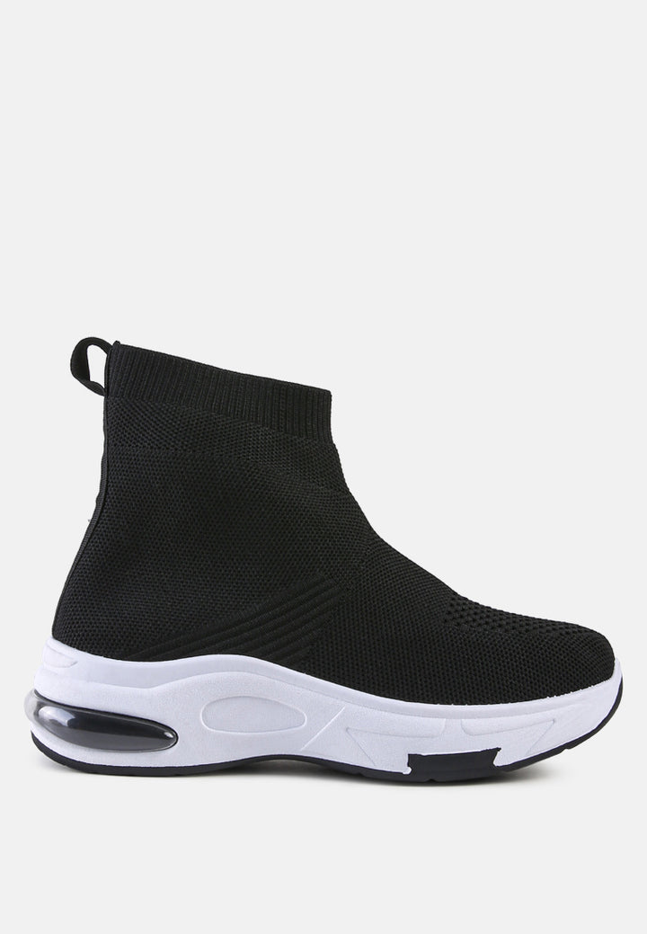 fourgrid knitted ankle chunky sneaker#color_black