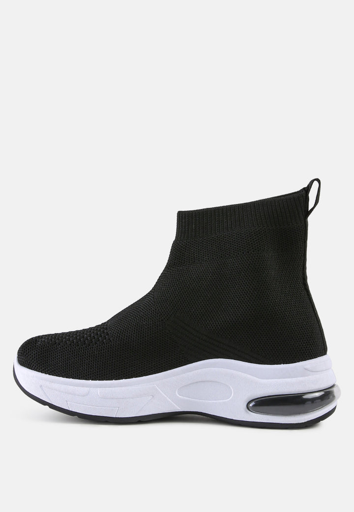 fourgrid knitted ankle chunky sneaker#color_black