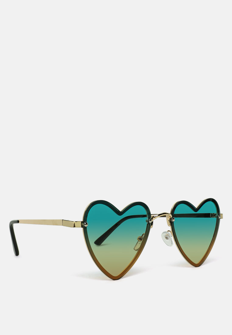 full rim ombre tinted heart sunglasses#color_green