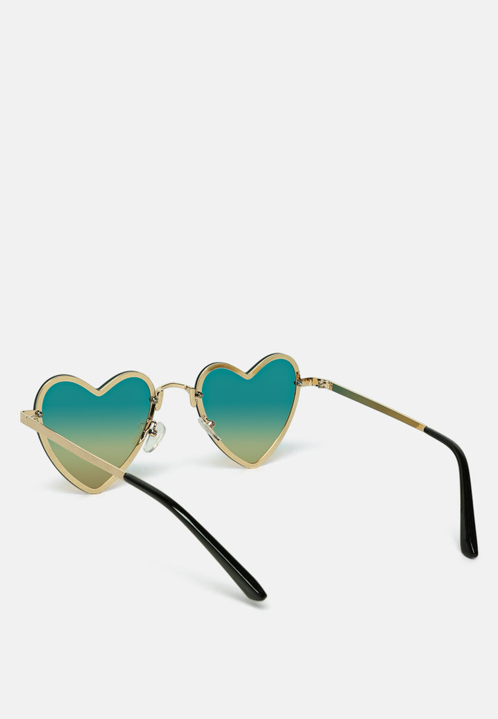 full rim ombre tinted heart sunglasses#color_green