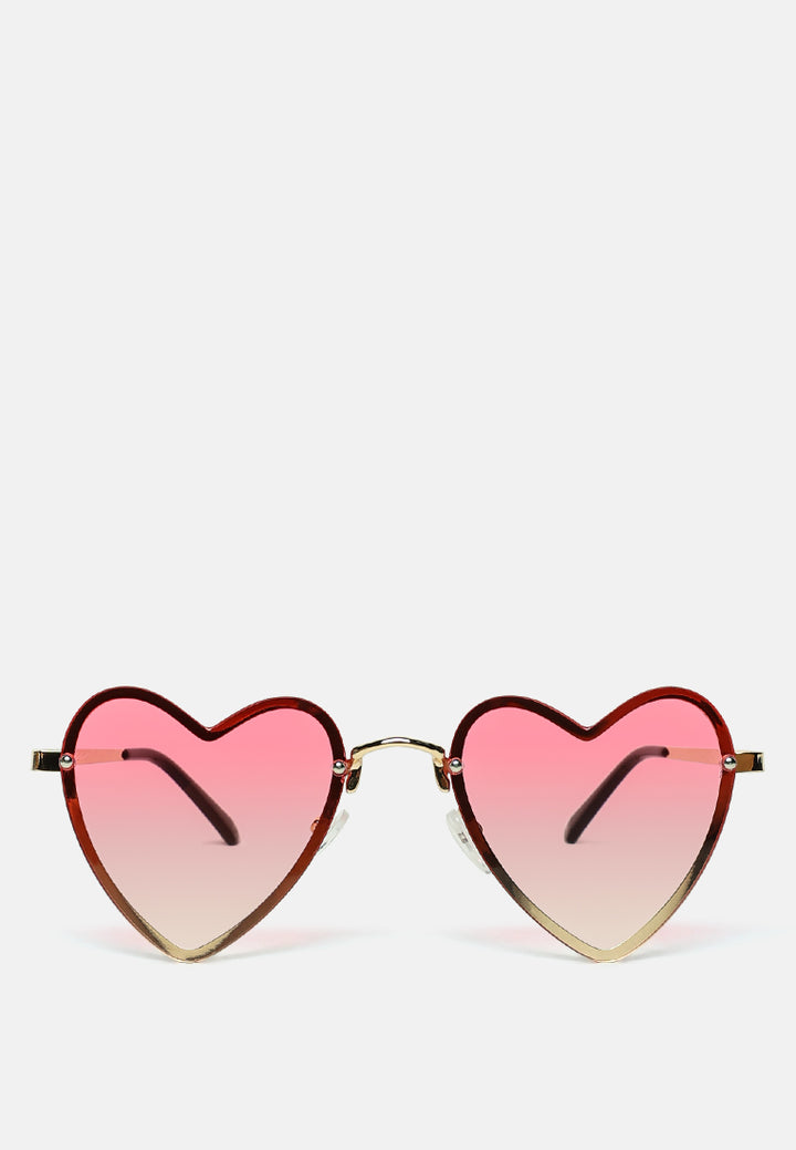 full rim ombre tinted heart sunglasses#color_pink