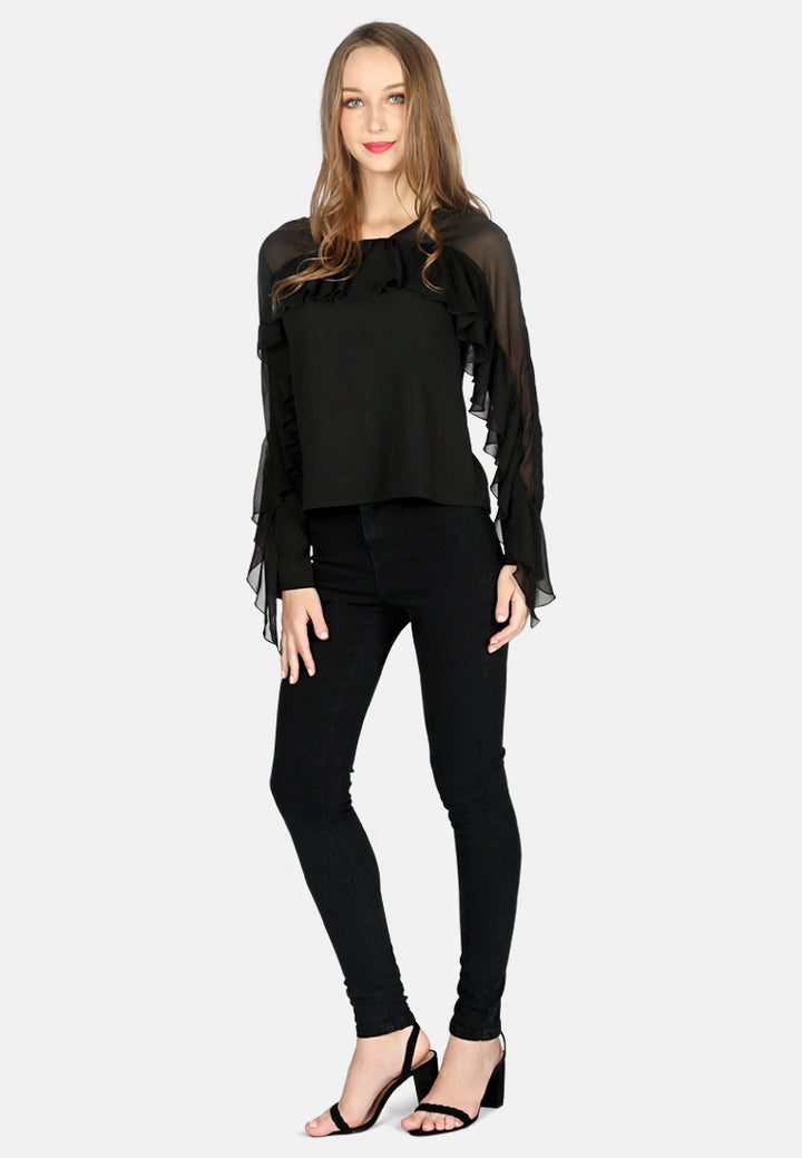 full sleeve casual top#color_black