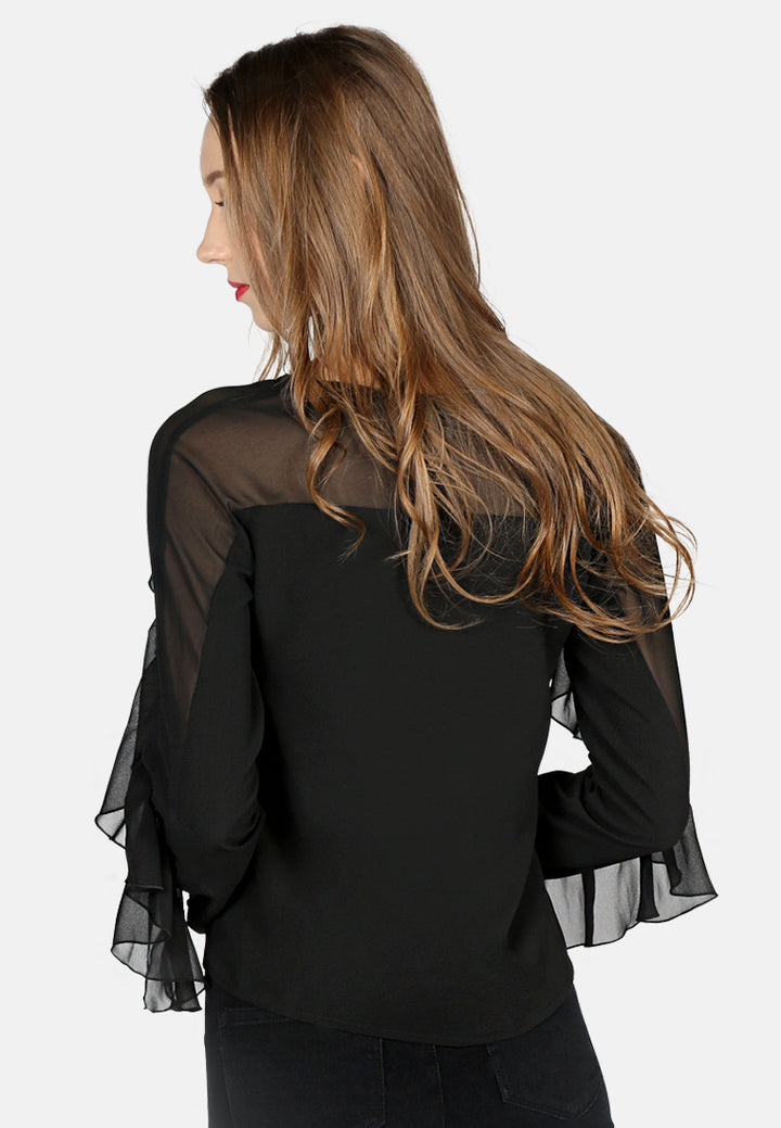 full sleeve casual top#color_black
