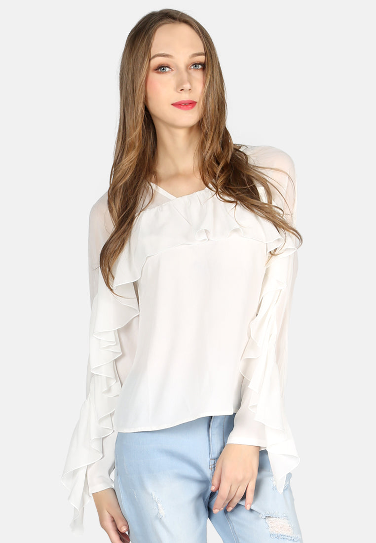 full sleeve casual top#color_white